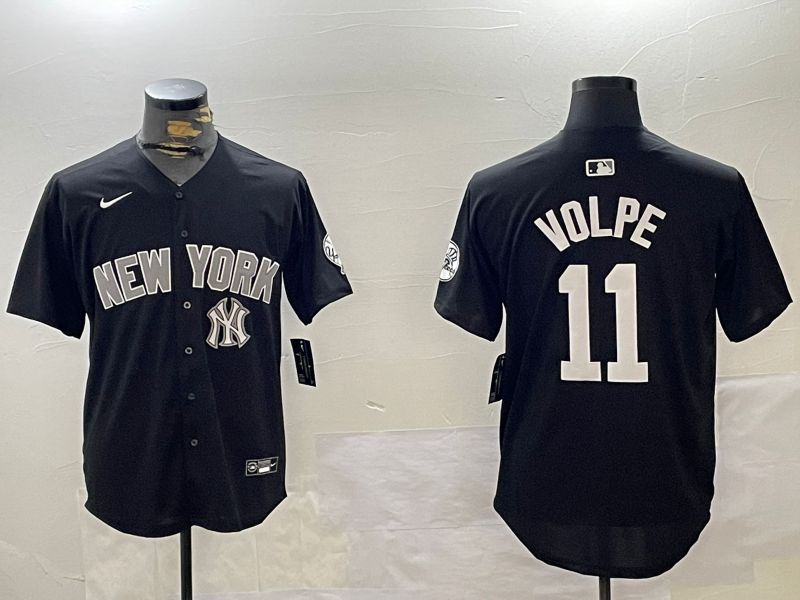 Men New York Yankees #11 Volpe Black Game 2024 Nike MLB Jersey style 12023